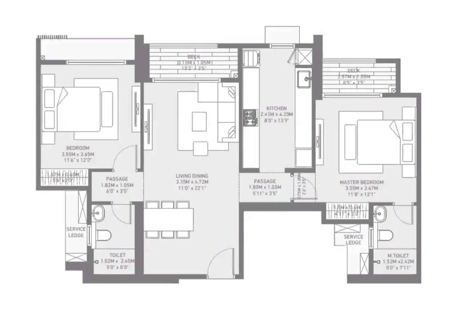 2 BHK Luxe
