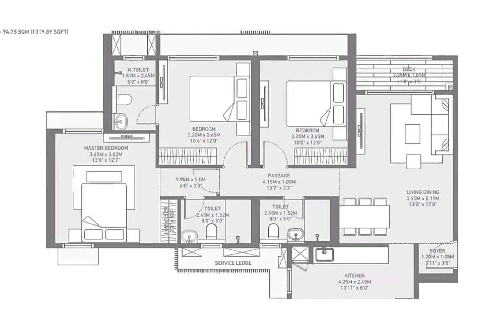 3 BHK premium