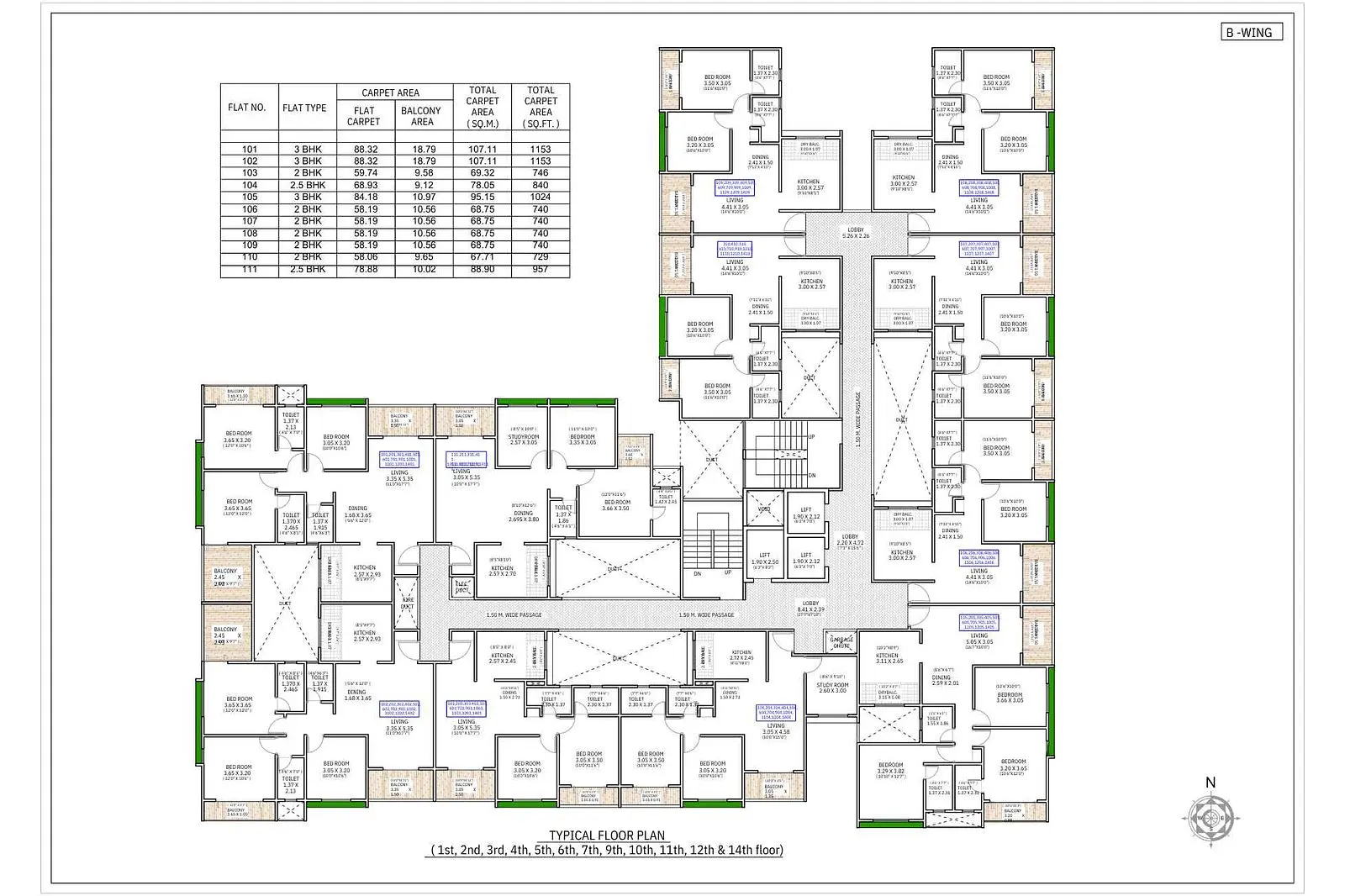 729 - 746 Sqft