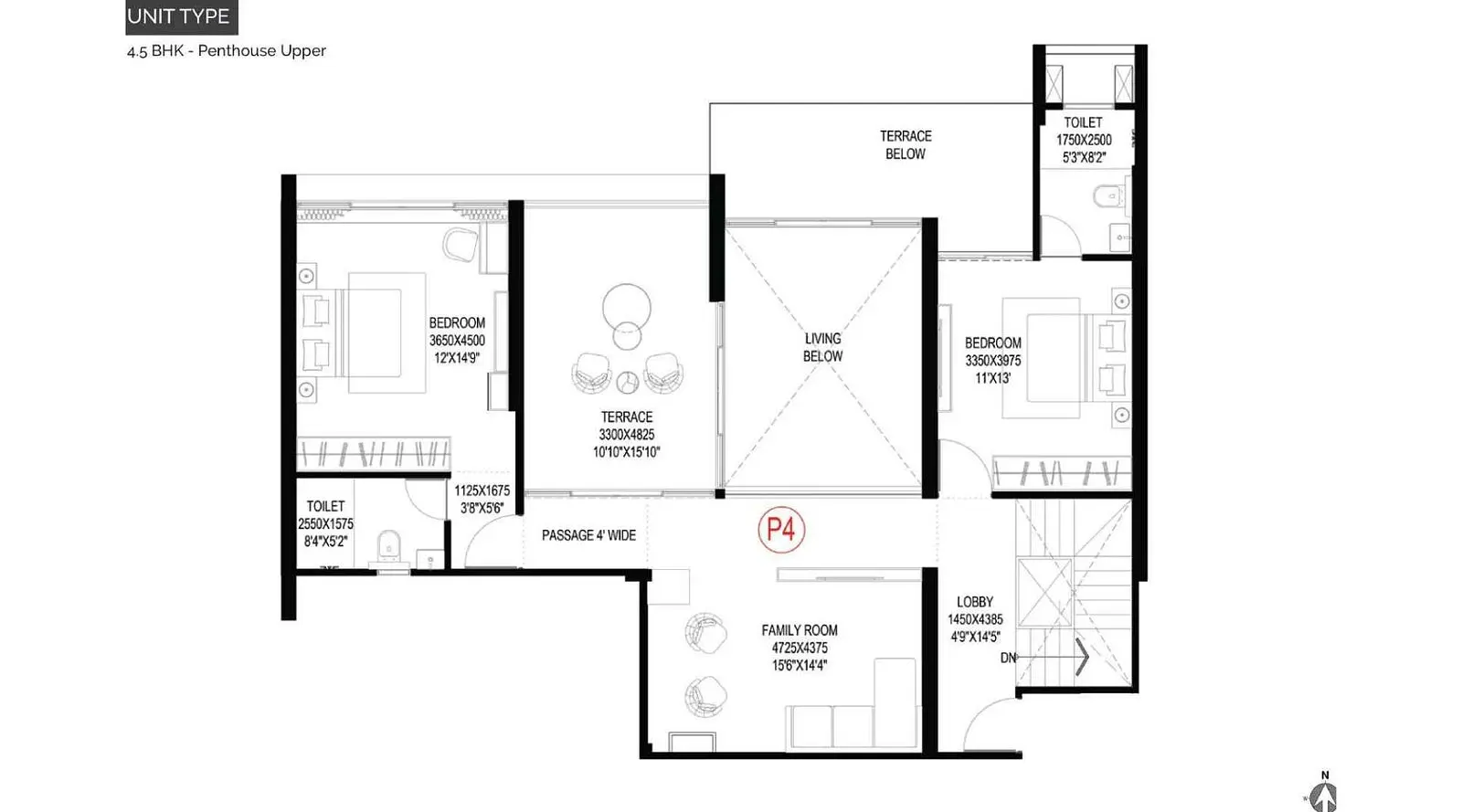 4.5 BHK Penthouse