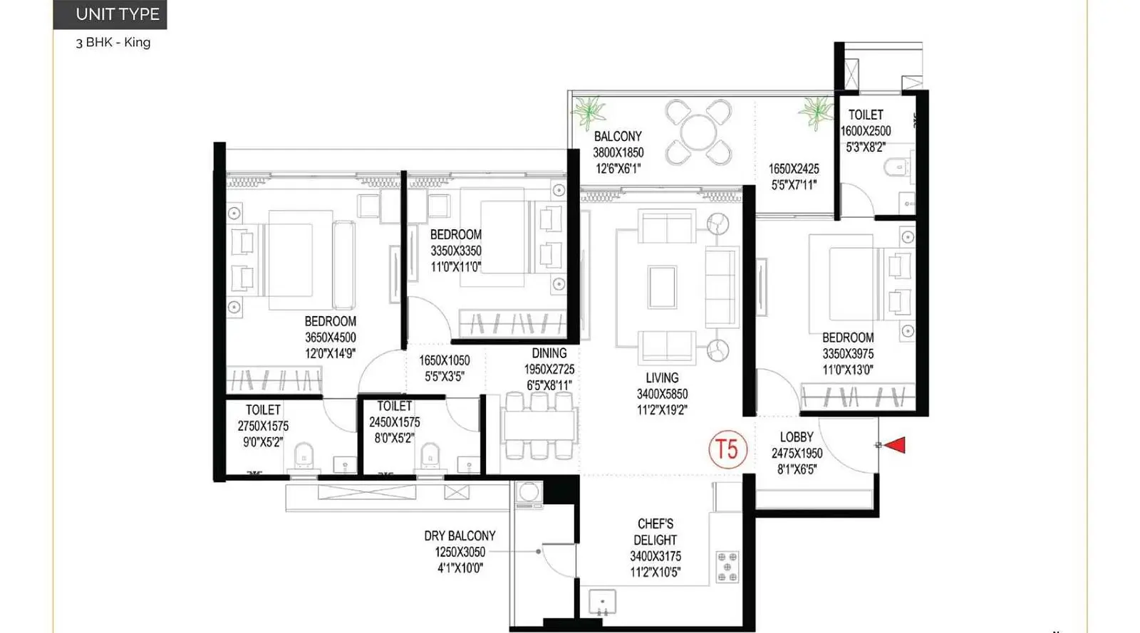 3 BHK King