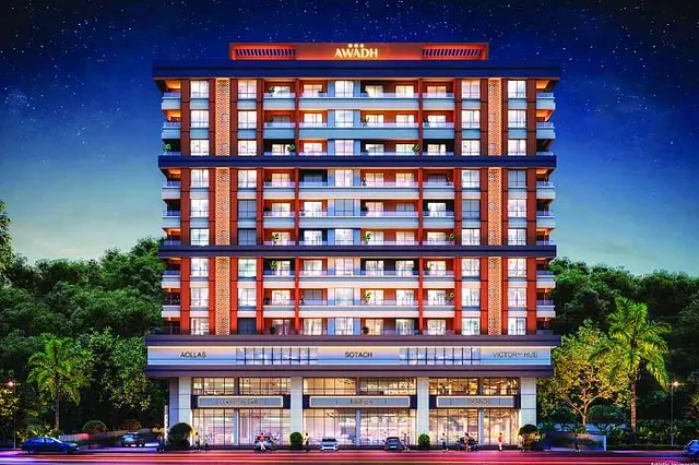 GPL-Awadh-One-Elevation-Image-Night-View
