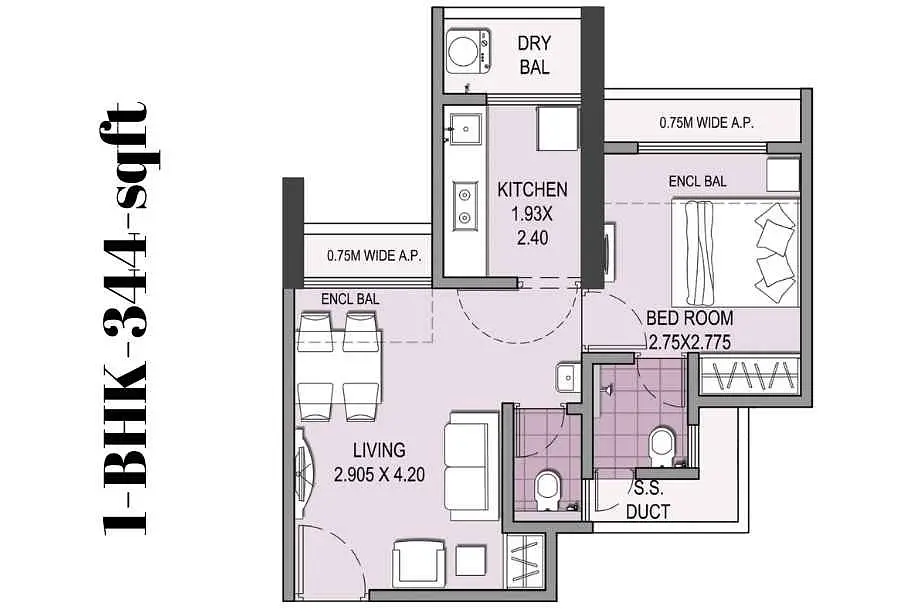 Puranik-Grand-Central-Floor-Plan-Superio-1-BHK-347-sqft