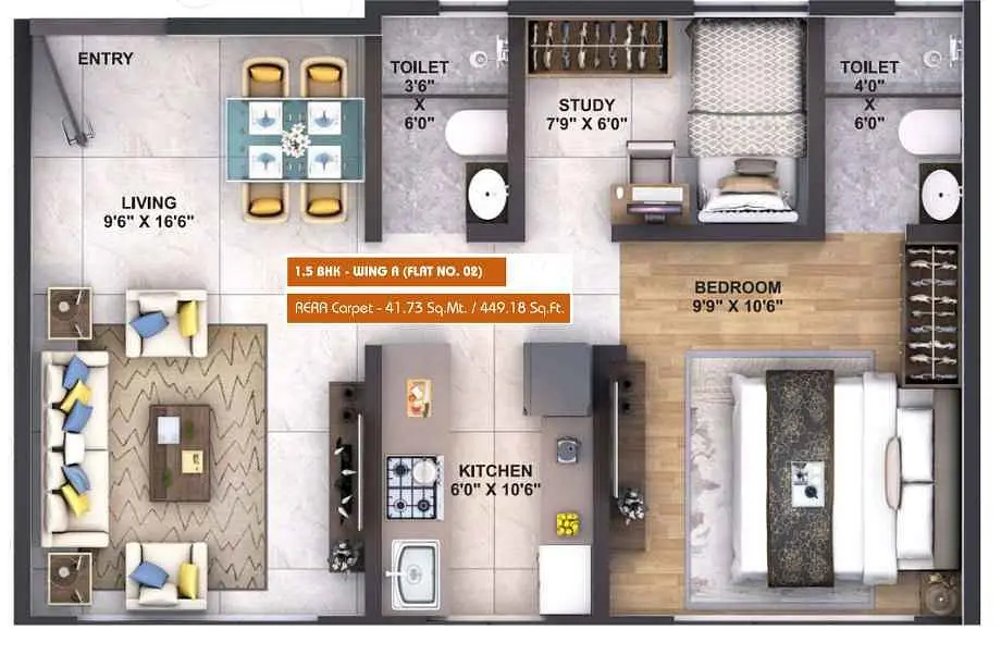 1.5 BHK