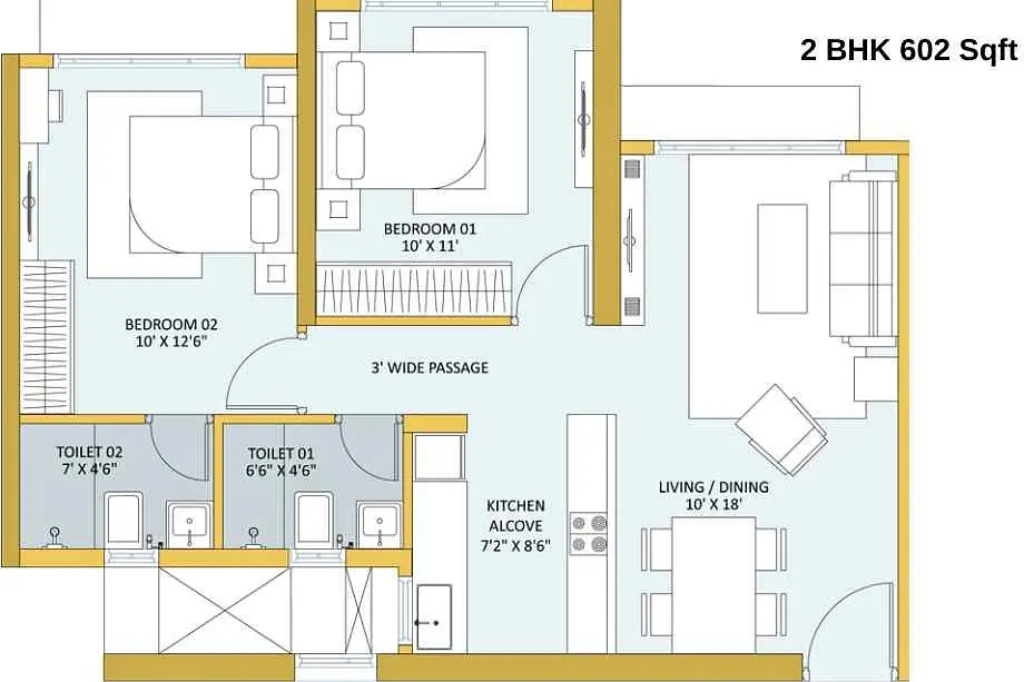 Ashford-Regal-Floor-Plan-2-BHK-602-Sqft