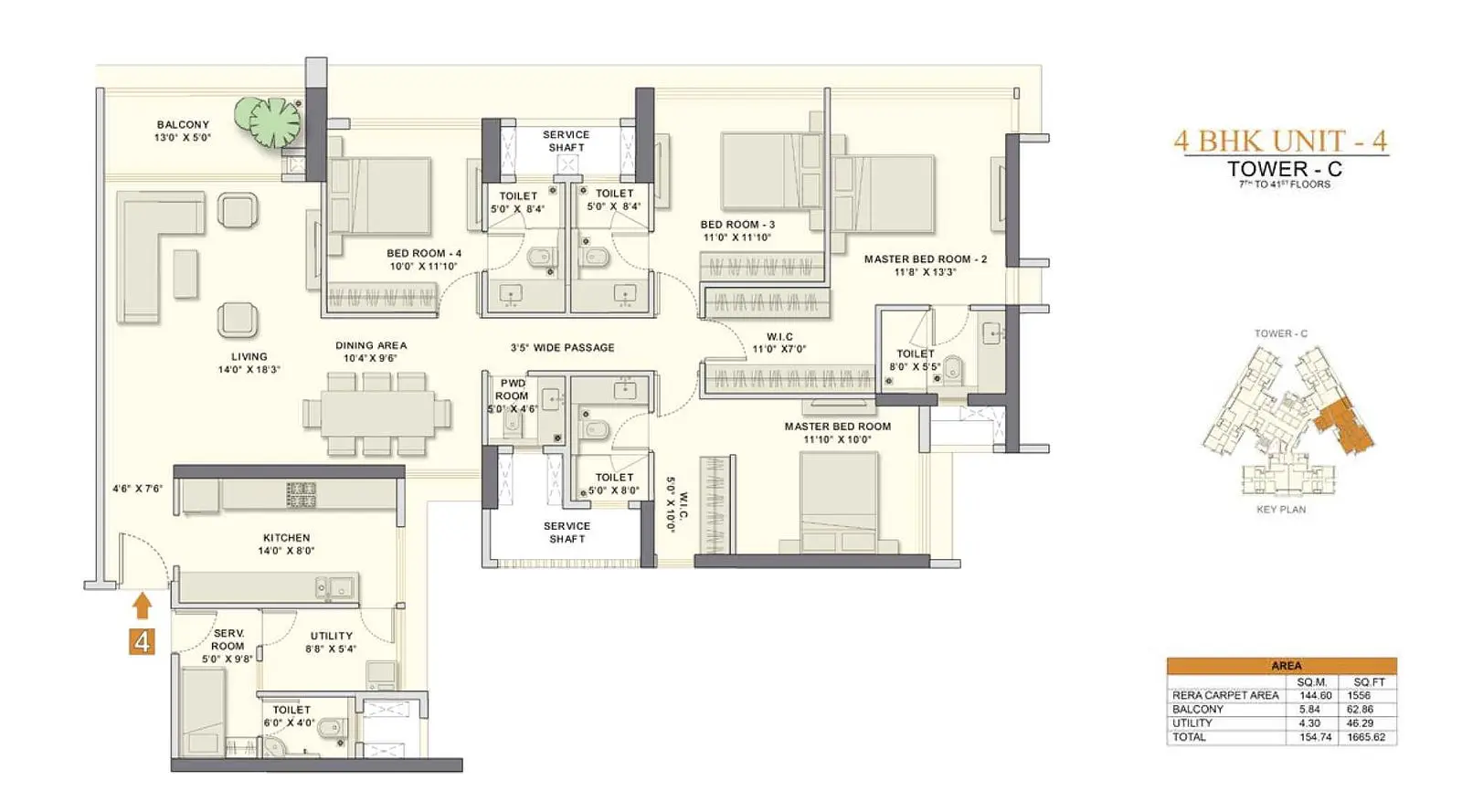 4 BHK Wing C