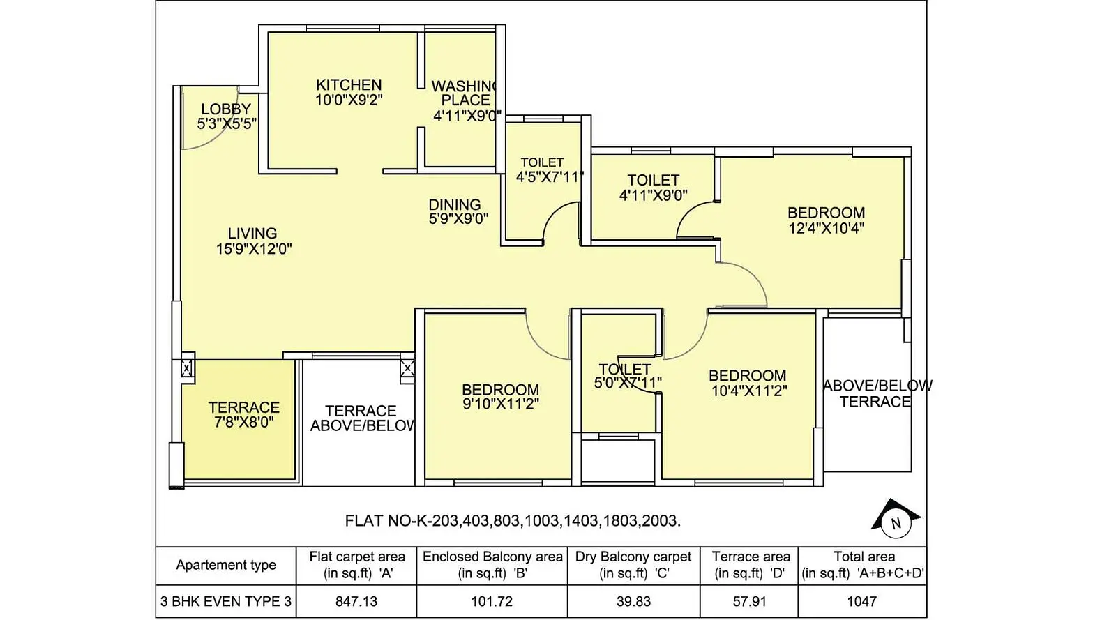 Amit-Bloomfield-3 BHK-1047-Sqft